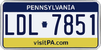 PA license plate LDL7851