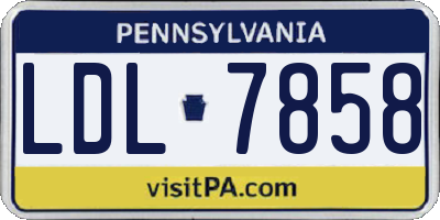 PA license plate LDL7858