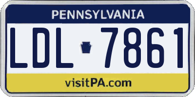 PA license plate LDL7861