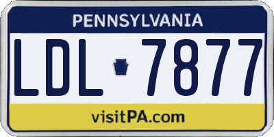 PA license plate LDL7877