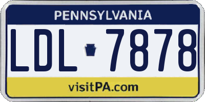 PA license plate LDL7878