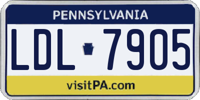 PA license plate LDL7905