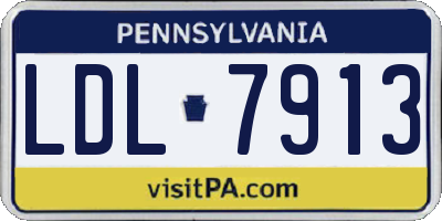 PA license plate LDL7913