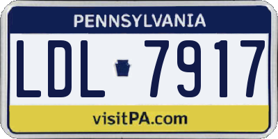 PA license plate LDL7917