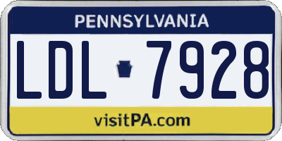 PA license plate LDL7928