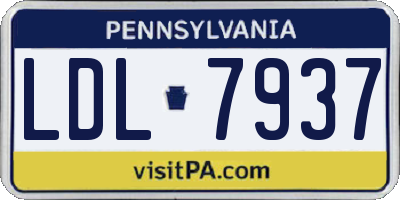 PA license plate LDL7937