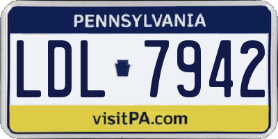 PA license plate LDL7942