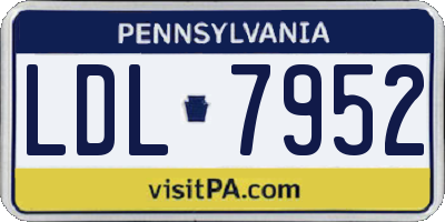 PA license plate LDL7952