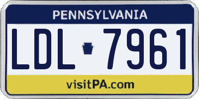 PA license plate LDL7961