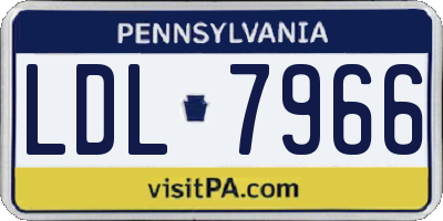 PA license plate LDL7966