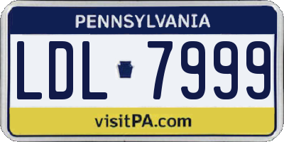 PA license plate LDL7999