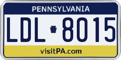 PA license plate LDL8015