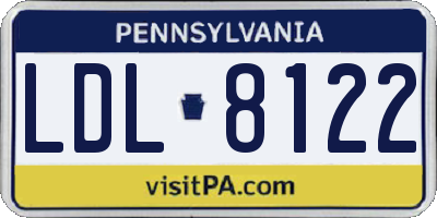 PA license plate LDL8122