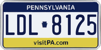 PA license plate LDL8125