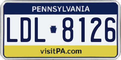 PA license plate LDL8126