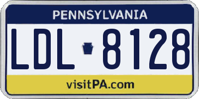 PA license plate LDL8128