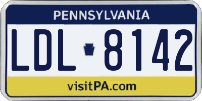 PA license plate LDL8142