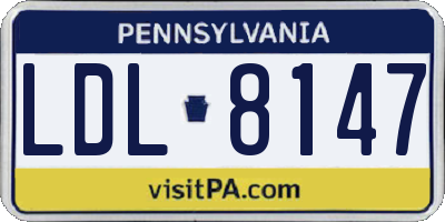 PA license plate LDL8147