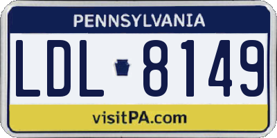 PA license plate LDL8149
