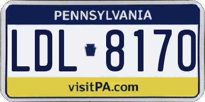 PA license plate LDL8170