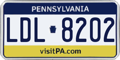 PA license plate LDL8202
