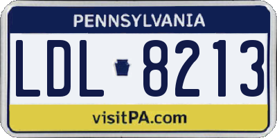 PA license plate LDL8213