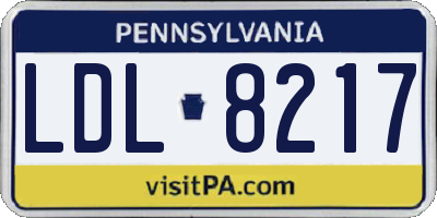 PA license plate LDL8217