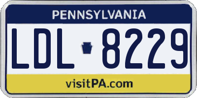 PA license plate LDL8229