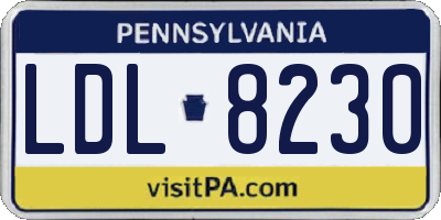PA license plate LDL8230