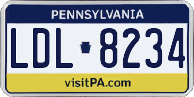 PA license plate LDL8234