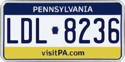 PA license plate LDL8236