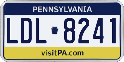 PA license plate LDL8241