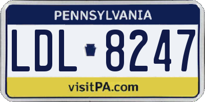 PA license plate LDL8247