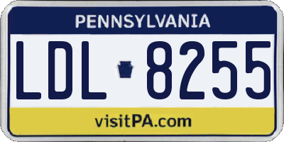 PA license plate LDL8255