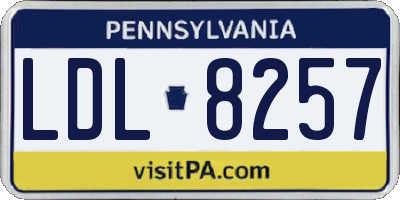 PA license plate LDL8257