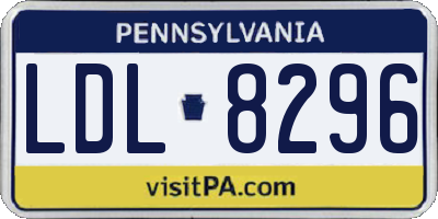 PA license plate LDL8296