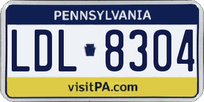 PA license plate LDL8304