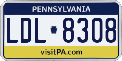 PA license plate LDL8308