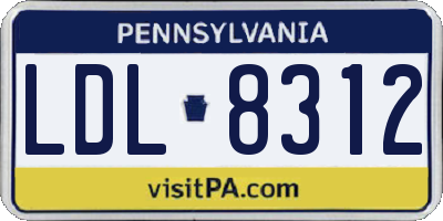 PA license plate LDL8312