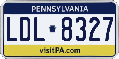 PA license plate LDL8327
