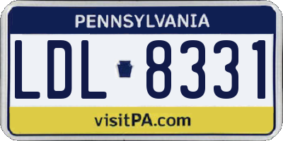 PA license plate LDL8331