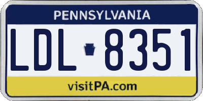 PA license plate LDL8351