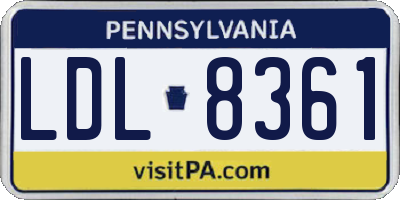 PA license plate LDL8361