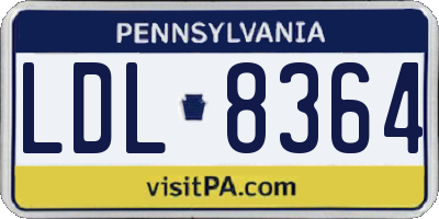 PA license plate LDL8364