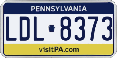 PA license plate LDL8373