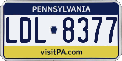 PA license plate LDL8377