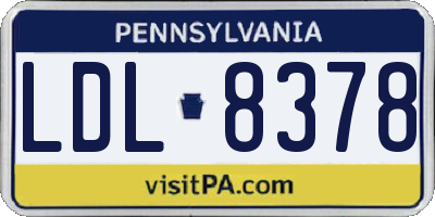 PA license plate LDL8378
