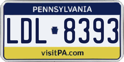 PA license plate LDL8393