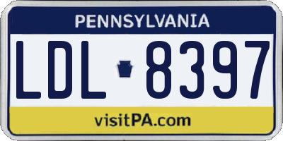 PA license plate LDL8397