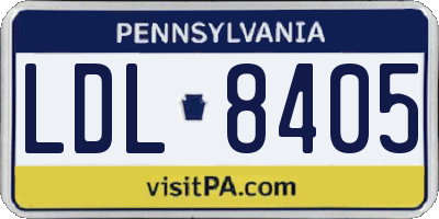 PA license plate LDL8405
